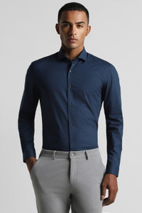 PETER ENGLAND Men Printed Formal Blue Shirt