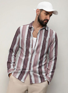 INDICLUB Men Striped Formal Multicolor Shirt