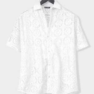 Solbiza Men Self Design Casual White Shirt