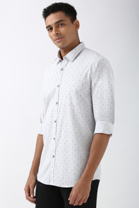 PETER ENGLAND Men Printed Casual Grey Shirt
