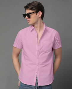 Voroxy Men Solid Casual Pink, White Shirt