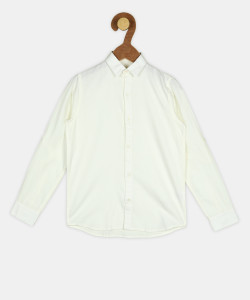 PROVOGUE Boys Solid Casual White Shirt