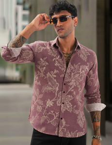 Force Men Printed Casual Pink Shirt