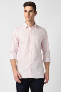 PETER ENGLAND Men Self Design Casual Pink Shirt
