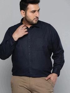 METRONAUT PLUS Men Solid Formal Dark Blue Shirt