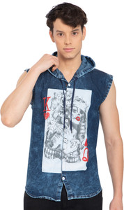 Clubble Men Printed Casual Blue Shirt