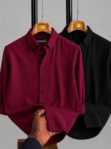 COMBRAIDED Men Black, Maroon Shirt - Image 5