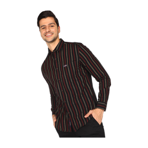 U.S. POLO ASSN. Men Striped Casual Black Shirt
