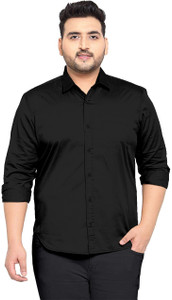 Aloof Men Solid Casual Black Shirt