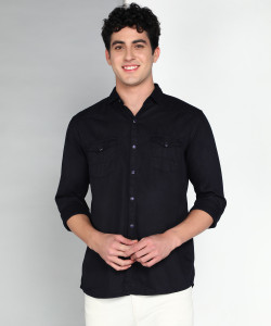 KUONS AVENUE Men Solid Casual Blue Shirt