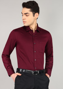 ARROW Men Solid Formal Red Shirt