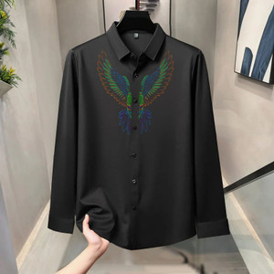 INFABZON Men Printed Casual Black, Multicolor Shirt