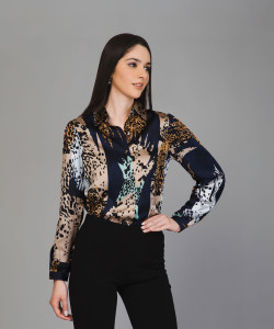PURYS Women Printed Casual Multicolor Shirt