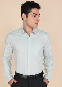 ARROW Men Checkered Formal Green Shirt