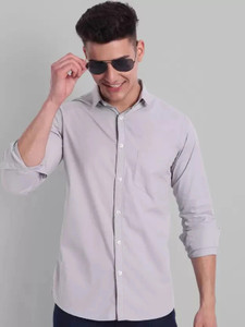 youth first Men Solid Casual Grey Shirt