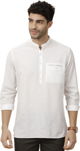 CAVALLO BY LINEN CLUB Men Solid Casual White Shirt
