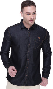 KUONS AVENUE Men Solid Casual Black Shirt