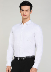 PETER ENGLAND Men Striped Formal White Shirt