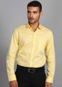 ARROW Men Solid Formal Yellow Shirt