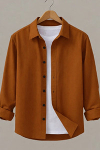 JCOSTA Men Solid Casual Brown Shirt - Image 4