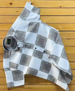 COMBRAIDED Men Printed Casual Grey, White Shirt