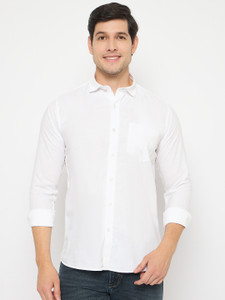DUKE Men Solid Casual White Shirt
