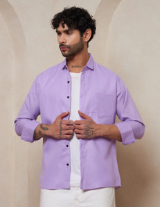 BIKIT Men Solid Casual Purple Shirt