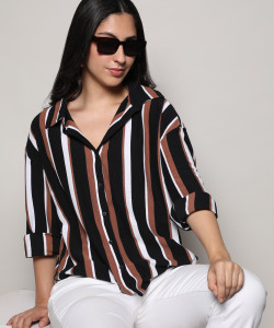 CAMPUS SUTRA Women Striped Casual Multicolor Shirt