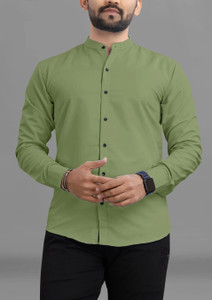 RAHUL LOOK Men Solid Casual Light Green Shirt