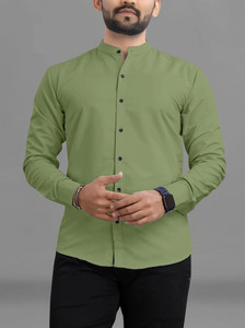 RAHUL LOOK Men Solid Casual Light Green Shirt