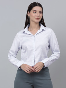 CANTABIL Women Solid Formal White Shirt Buy CANTABIL Women Solid Formal  White Shirt Online at Best Prices in India