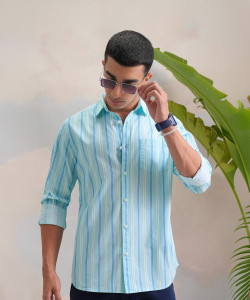 HIGHLANDER Men Striped Formal Multicolor Shirt