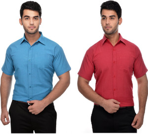 DESHBANDHU KHADI Men Solid Formal Multicolor Shirt