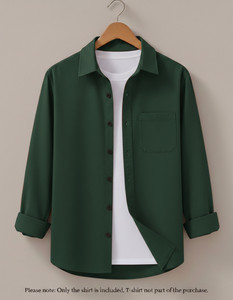 ViRAST Men Solid Casual Green Shirt - Image 3