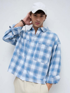 VASTRADO Men Checkered Blue Shirt - Image 6