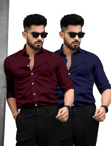 GLOREN Men Solid Casual Multicolor Shirt