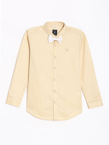 Allen Solly Junior Boys Solid Casual Beige Shirt