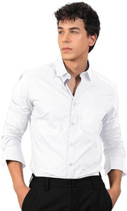 jagrutifashion Men Solid Formal White Shirt