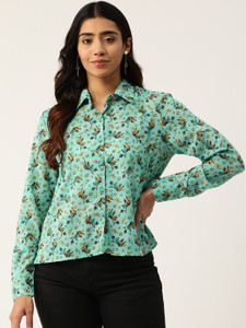 SLENOR Women Printed Casual Multicolor Shirt