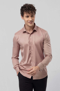 Snitch Men Solid Casual Pink Shirt