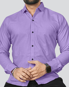 NIVICK Men Solid Casual Purple Shirt