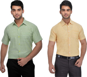 DESHBANDHU KHADI Men Solid Formal Multicolor Shirt