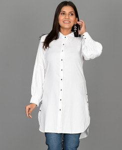 Myorica Women Solid Casual Beige Shirt