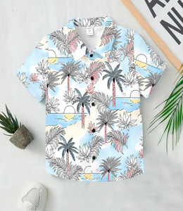 bhizy Boys Color Block Casual White Shirt