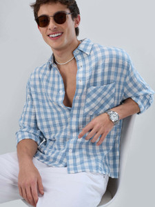VASTRADO Men Blue Checkered Shirt - Image 6