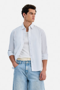 Snitch Men Solid Casual Grey Shirt