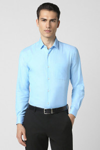 PETER ENGLAND Men Self Design Formal Blue Shirt