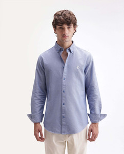 RARE Men Solid Casual Blue Shirt - Image 6