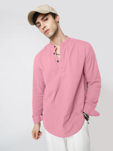 COMBRAIDED Men Solid Straight Kurta