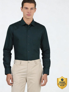 Blackberrys Men Solid Formal Green Shirt